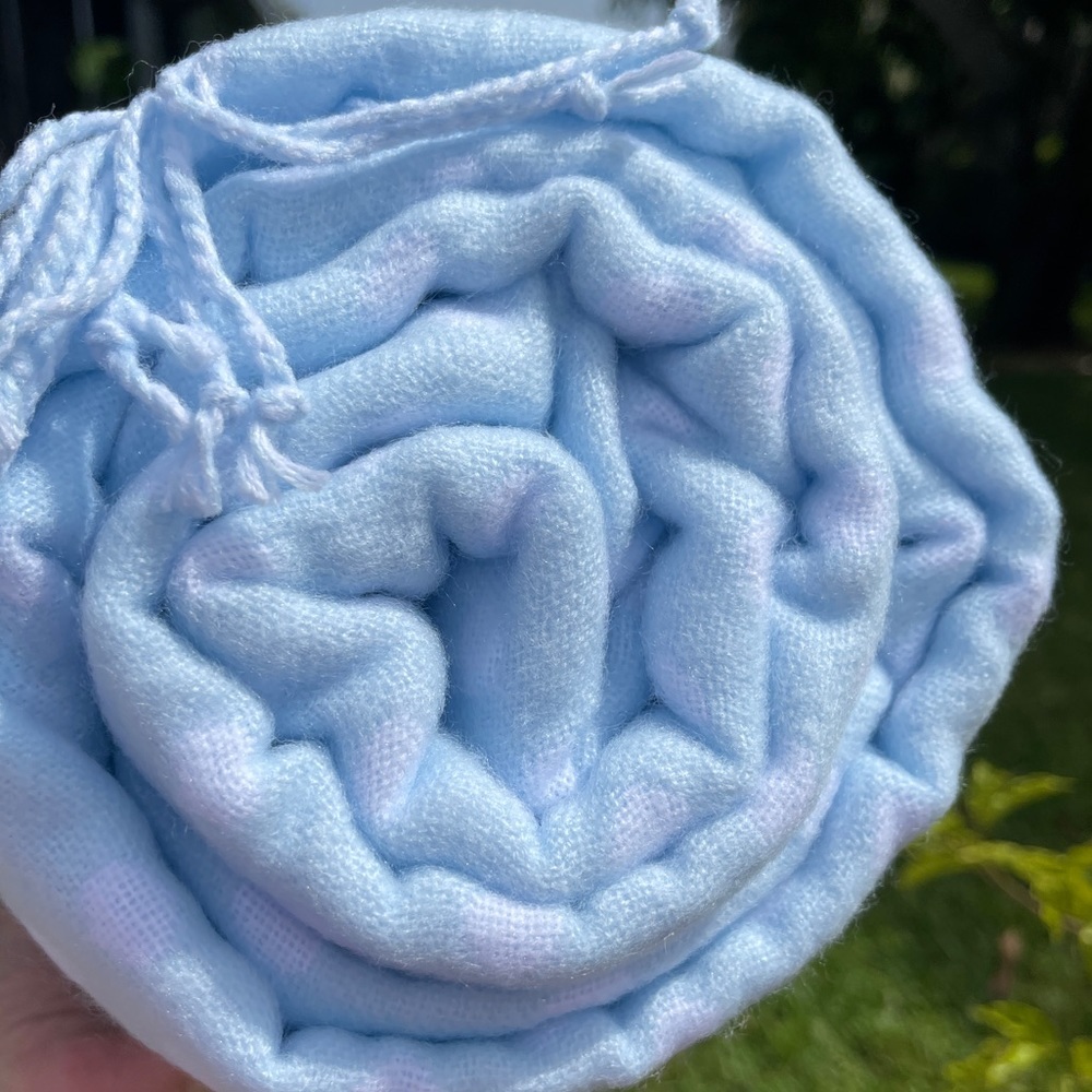 HOME REFLECTIONS Dot Throw with Fringe In Baby Blue - Picture 5 of 7